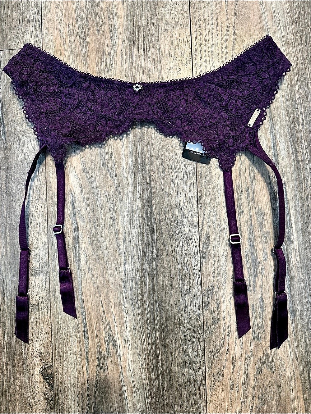 Montelle Femme Fatale Garter Belt Purple L/XL NWT